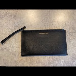 Michael Kors black leather clutch